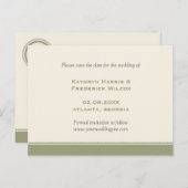 Groene grens aangepaste bruiloft opslaan van de da aankondigingskaart (Voorkant / Achterkant)