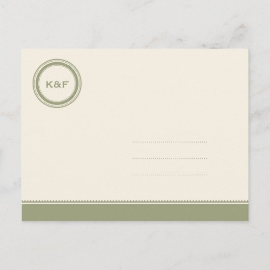 Groene grens aangepaste bruiloft opslaan van de da aankondigingskaart (Achterkant)