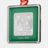Groene Grens Gepersonaliseerde Joyeux Noël Metalen Ornament (Links)