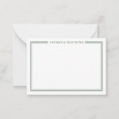 Groene grens minimalistische naam Monogram Notitiekaartje (Voorkant)
