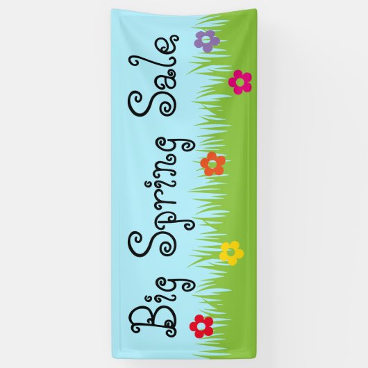 Groene Grens voor gras + uw ideeën Spandoek (Verticaal)