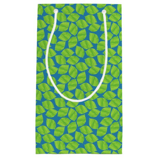 Groene grenswaarden voor robuustheid op blauwe ach klein cadeauzakje (Voorkant)