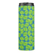 Groene grenswaarden voor robuustheid op blauwe ach thermosbeker (Achterkant)