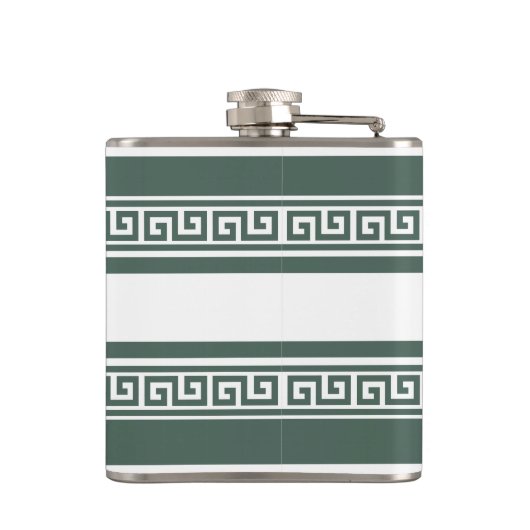 Groene Griekse sleutelfles Heupfles (Achterkant)