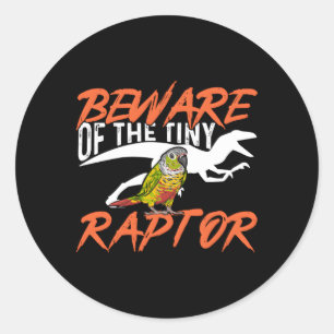 Groene griep Let op de kleine Raptor-vogel Ronde Sticker