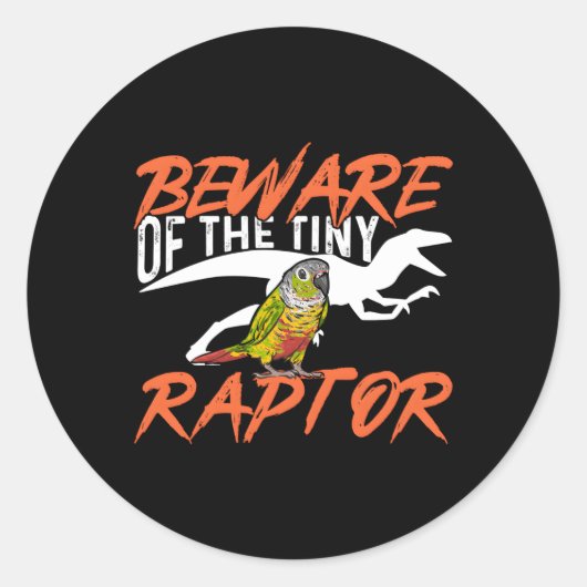 Groene griep Let op de kleine Raptor-vogel Ronde Sticker (Voorkant)