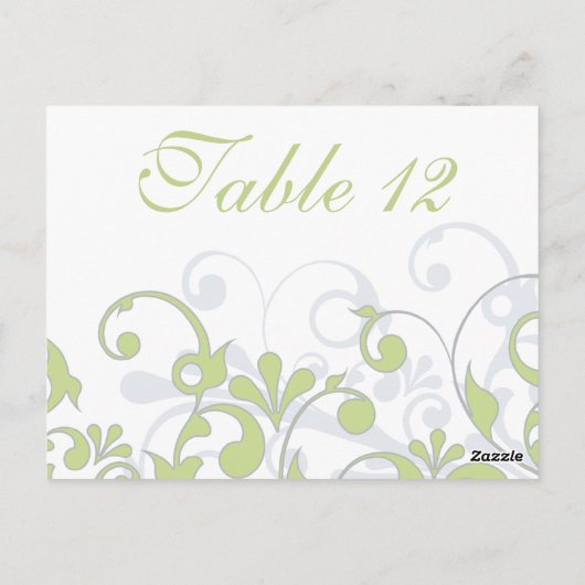 Groene, Grijs, & Witte Trouwtafel Kaarten (Achterkant)