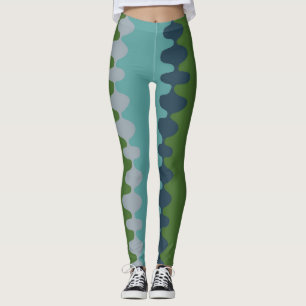 groene grijze blauwe zee golf leggings