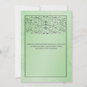 Groene grijze bruiloft verloving kaart (Achterkant)