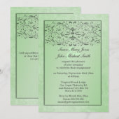 Groene grijze bruiloft verloving kaart (Voorkant / Achterkant)