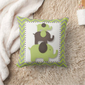 Groene & Grijze Chevron Olifant Kussen (Deken)