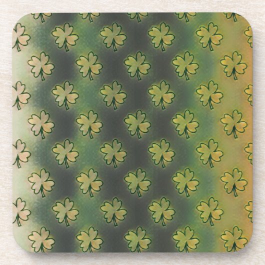  groene, grijze en oranje shamrock St Patrick Bier Onderzetter (Voorkant)