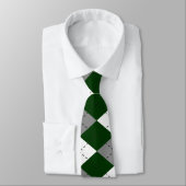 Groene, grijze en witte Argyle Necktie Stropdas (Gebonden)