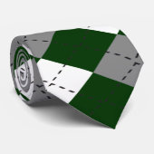 Groene, grijze en witte Argyle Necktie Stropdas (Opgerold)