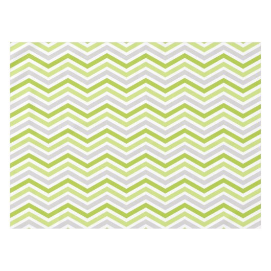Groene, grijze en witte Chevron Stripe Tablecloth Tafelkleed (Voorkant (Horizontaal))