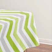 Groene, grijze en witte Chevron Stripe Tablecloth Tafelkleed (Voorbeeld)