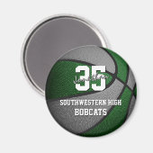 groene grijze kinder sportcadeaus basketbalteam na magneet (Voorkant / Achterkant)