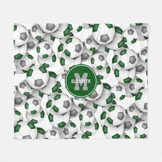 groene grijze sportjongens voetbalclubs kleuren fleece deken (Voorkant (Horizontaal))