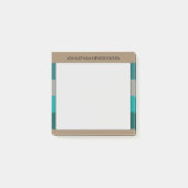 Groene Grijze Streep Moderne & Mannelijke Monogram Post-it® Notes (Voorkant)