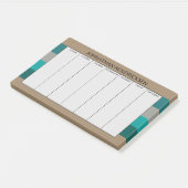 Groene Grijze Streep Moderne & Mannelijke Monogram Post-it® Notes (Schuin)