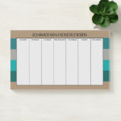 Groene Grijze Streep Moderne & Mannelijke Monogram Post-it® Notes (Kantoor)