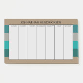 Groene Grijze Streep Moderne & Mannelijke Monogram Post-it® Notes (Voorkant)