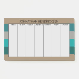 Groene Grijze Streep Moderne & Mannelijke Monogram Post-it® Notes