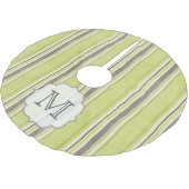 Groene grijze strips Monogram Initiaal Kerstboom Rok (Gekanteld)