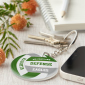 groene grijze teamkleuren gepersonaliseerd volleyb sleutelhanger (Voorkant Rechts)