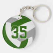 groene grijze teamkleuren gepersonaliseerd volleyb sleutelhanger (Achterkant)