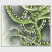 Groene grijze Tentacles Cadeaupapier (Vlak)