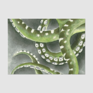 Groene grijze Tentacles Tissuepapier