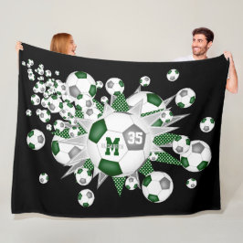 groene grijze voetbalsterren meisjes naam fleece deken