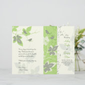 Groene grijze vogels en wijnzegenprogramma (Staand voorkant)