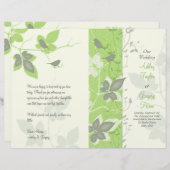 Groene grijze vogels en wijnzegenprogramma (Voorkant / Achterkant)