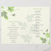 Groene grijze vogels en wijnzegenprogramma (Achterkant)