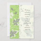 Groene grijze wijnzegens - uitnodiging tot huwelij (Achterkant)