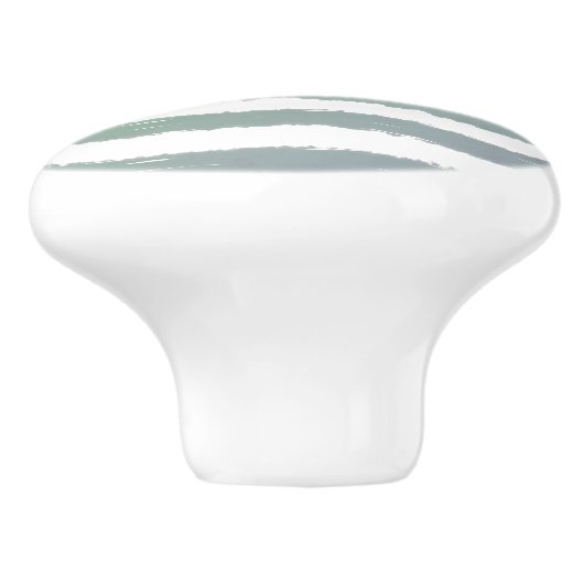 Groene grijze witte Waterverf Stripes Keramische Knop (Zijkant)