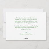 Groene grillige boog rode gingham print kerst feestdagenkaart (Achterkant)