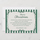 Groene grillige hand getrokken Doodle kerstfoto Feestdagenkaart (Voorkant)