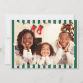 Groene grillige hand getrokken Doodle kerstfoto Feestdagenkaart (Achterkant)