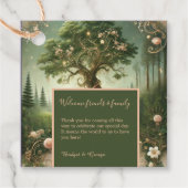 Groene grillige middeleeuwse bos bruiloft bedankjes labels (Voorkant)