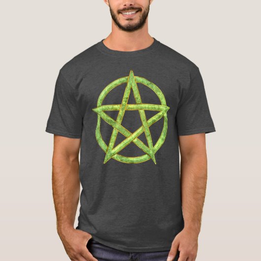 Groene Grimoire: Peridot Pentagram T-shirt (Voorkant)