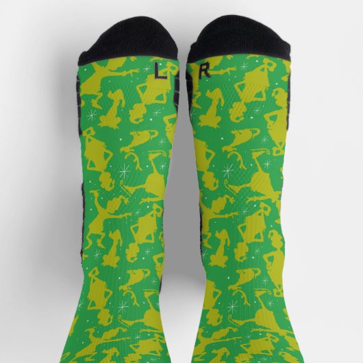 Groene Grinch Schaats Patroon Sokken (Top)