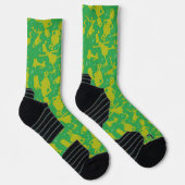 Groene Grinch Schaats Patroon Sokken (Rechts)