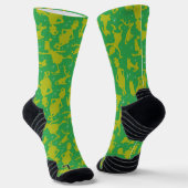 Groene Grinch Schaats Patroon Sokken (Gebogen)
