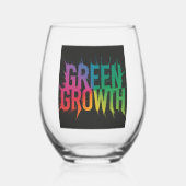 Groene groei: Levendig glasontwerp Wijnglas Zonder Voet (Voorkant)