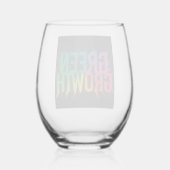 Groene groei: Levendig glasontwerp Wijnglas Zonder Voet (Achterkant)