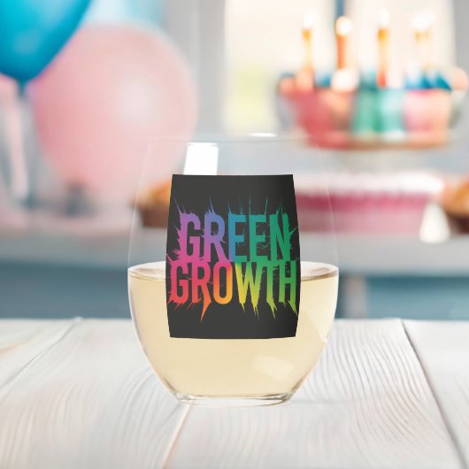 Groene groei: Levendig glasontwerp Wijnglas Zonder Voet (Insitu (Baby Shower))