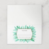 Groene groenblijvende waterverf bruiloft plaatskaartje (Buitenkant ongevouwen)